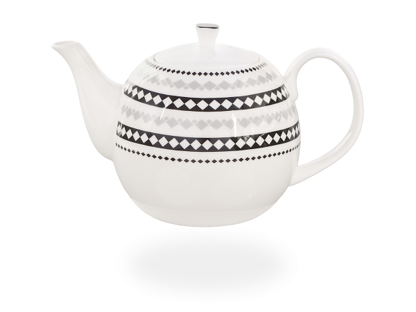 Buchensee Teekanne Kaffeekanne 1,5l aus Fine Bone China Rautendekor