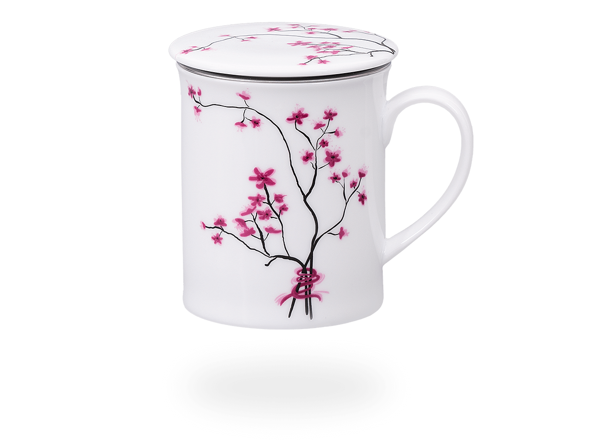Teetasse mit Sieb und Deckel, Cherry Blossom 350ml, Porzellan | Teetassen mit Sieb | Teetassen | TEEGESCHIRR