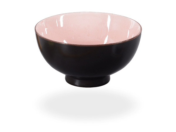 Matcha-Schale craquele rosa