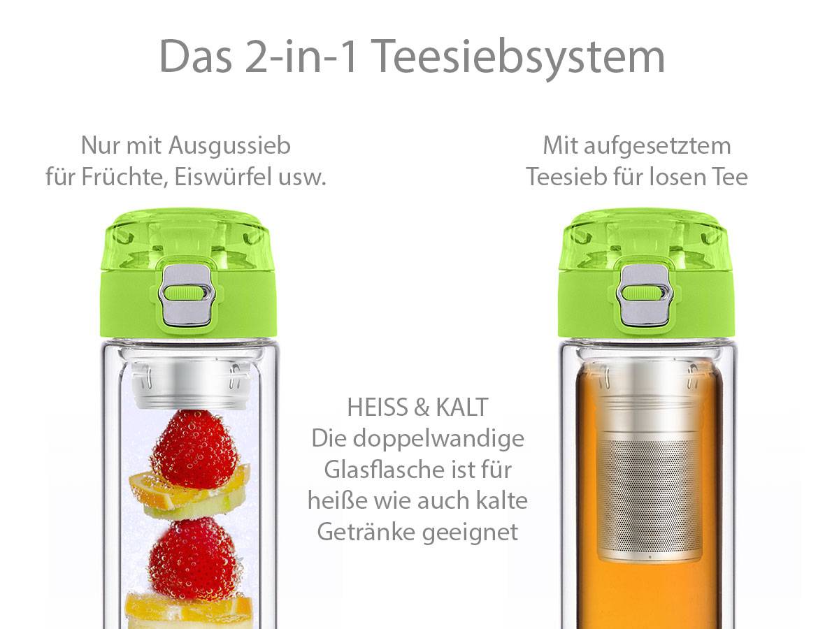 Teeflaschen to go mit Sieb online kaufen
