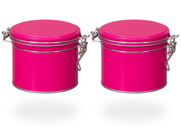 Teedose "Aroma" fuchsia pink, rund, 150g, 2 Stk