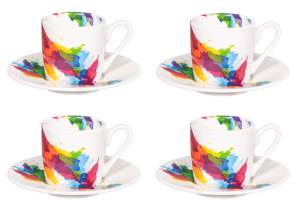 Könitz Espressotasse "Colour Flow" 65ml. Kaffeetasse modern mit Untertasse.