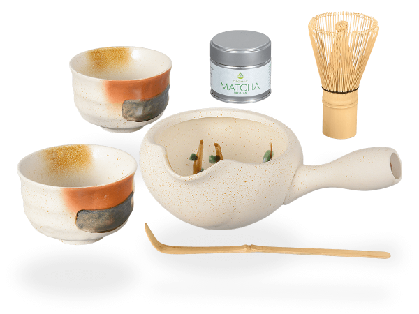 Matcha Set für zwei beige