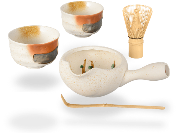 Matcha Set für zwei beige