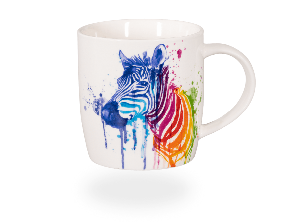 Teetasse Watercolour Zebra, 350ml, Porzellan