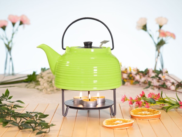 Maxwell & Williams Tee Stövchen Keramik Grün - Infusion Stövchen 17,5x17,5x8 Cm