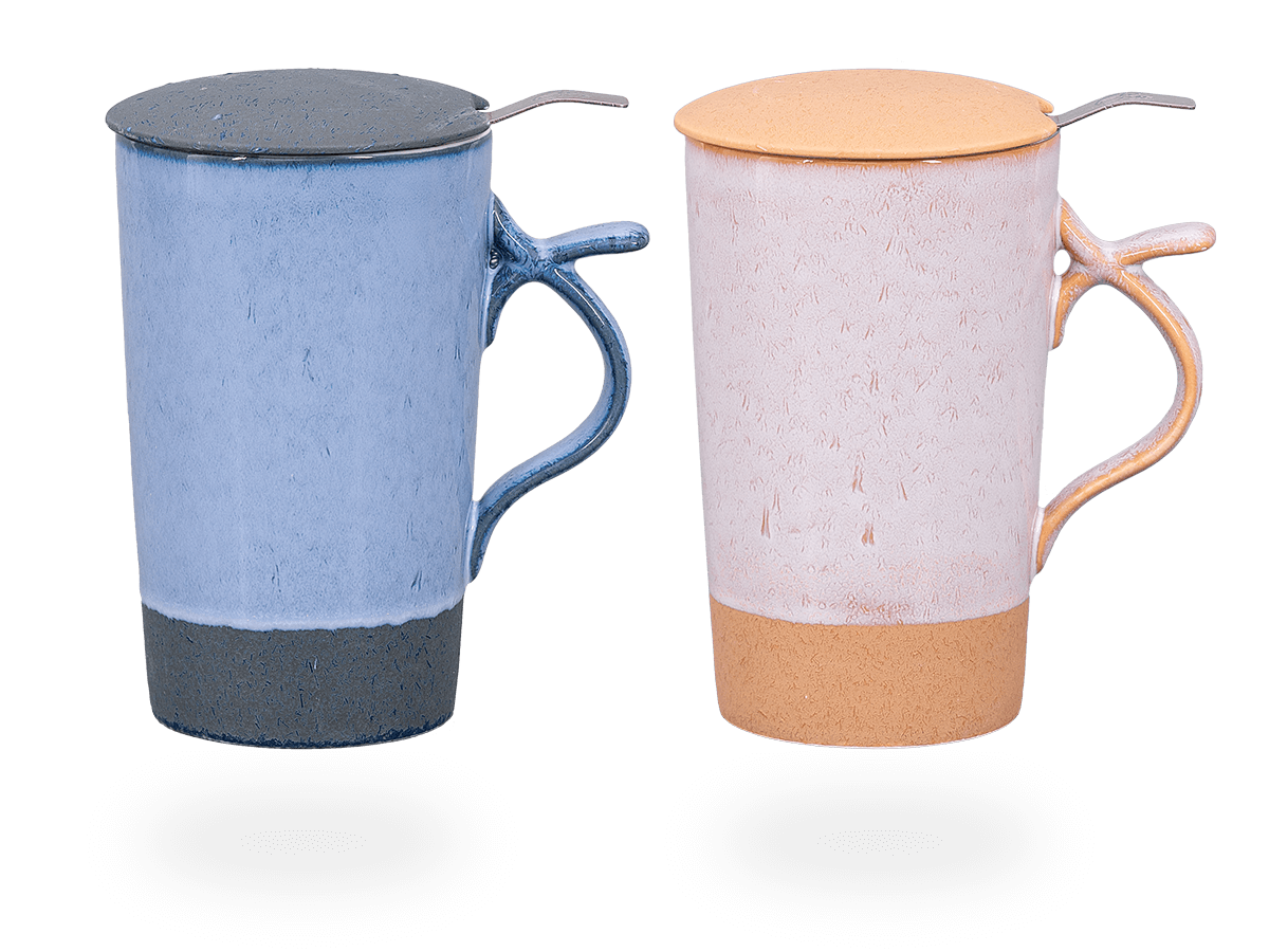 Teetassen Set mit Sieb und Deckel, Marlin 400ml, Porzellan | Teetassen mit Sieb | Teetassen | TEEGESCHIRR