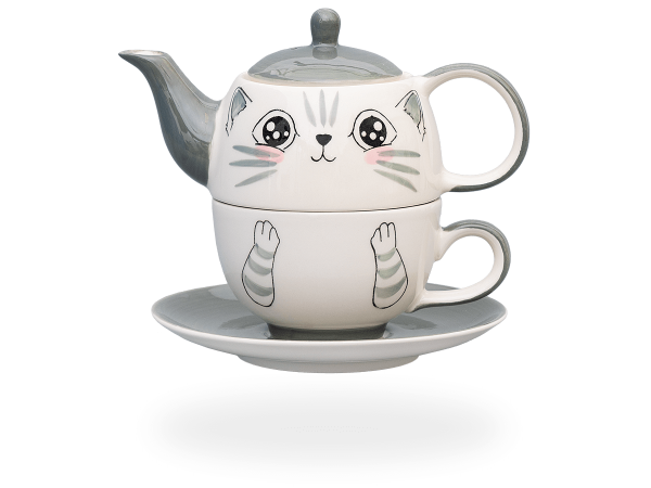 Tea for one, Sweet-Line Cat Face 400 ml, Keramik