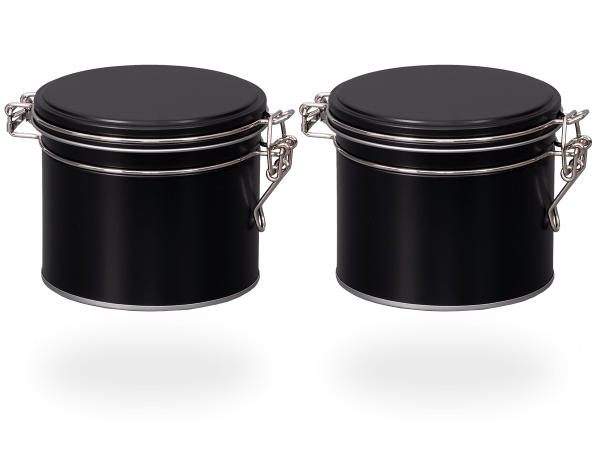 Teedose "Aroma" schwarz, rund, 150g, 2 Stk