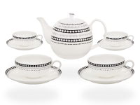 Buchensee Teeservice Porzellan Rautendeko, Fine Bone China