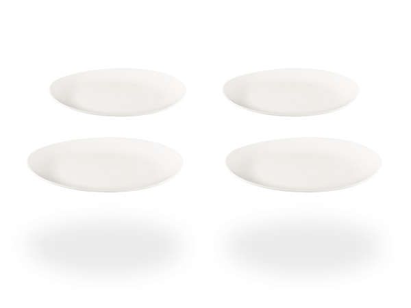 Buchensee Dessertteller Porzellan, oval weiß Fine Bone China