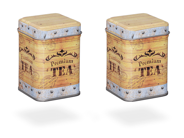 Teedose vintage "Tea Chest" eckig, 2 Stk