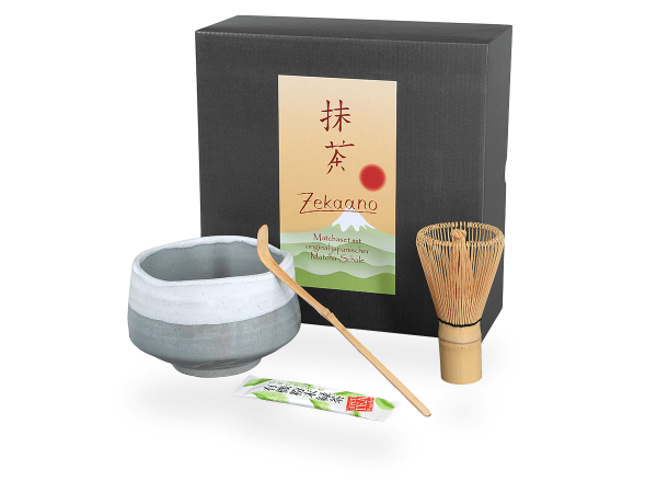 Matcha Set Japan grau/weiß