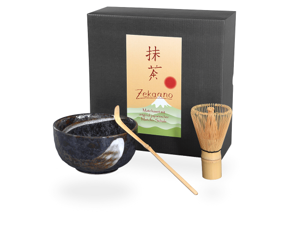 Matcha Set Japan, schwarz/grau