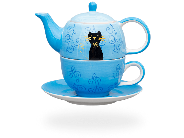 Tea for one, Sweet-Line Black Cat 400 ml, Keramik