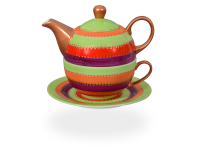 Tea for one, ModernArt-Line Dora 400 ml, rot-grün