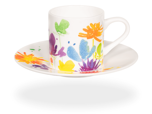 Könitz Espressotasse "Victoria Lowe - Full Bloom" 65ml. Kaffeetasse modern mit Untertasse.