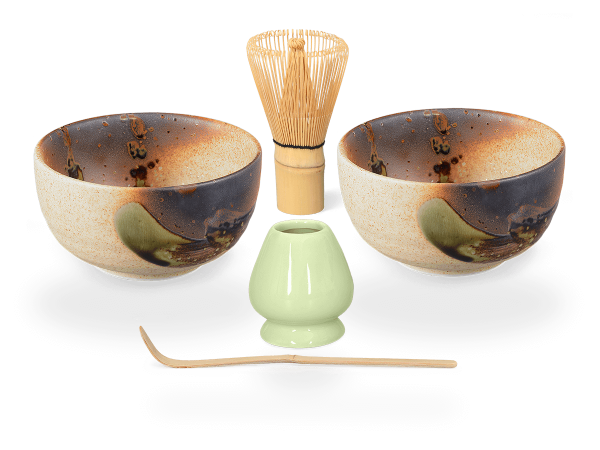 Matcha Set Japan, beige/braun, 2 Schalen