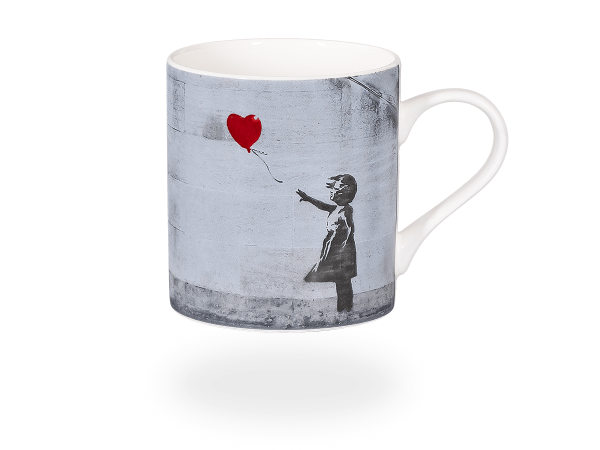 Könitz Tasse "Banksy Girl with balloon" 400ml, Fine Bone China. Teetasse / Kaffeetasse Kunst-Design