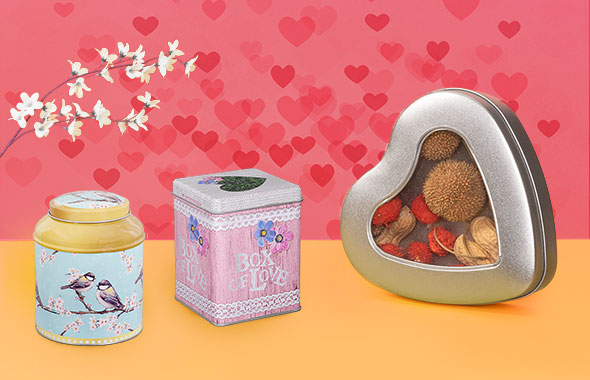Valentinstag-Teedosen