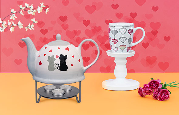Valentinstag-Teegeschirr