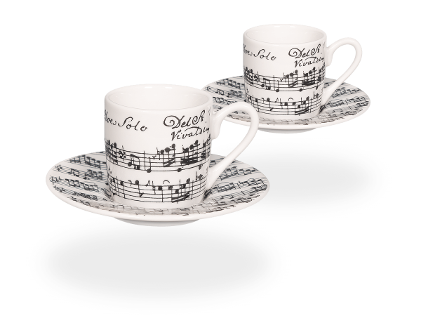 Könitz Espressotasse "Vivaldi Libretto" 65ml. Kaffeetasse vintage mit Untertasse.