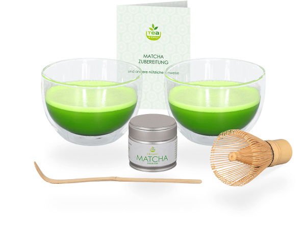 Matcha Set Glas doppelwandig, 2 Schalen