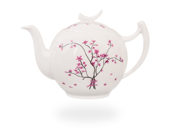 Teekanne Porzellan "Cherry Blossom" Blumendesign 1l Fine Bone China