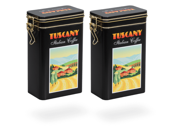 Kaffeedosen mit Aromaverschluss "Tuscany" eckig, 500g 2 Stk