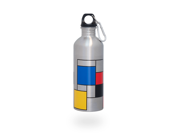 Teeflasche Mondrian, Trinkflasche 600ml aus Edelstahl