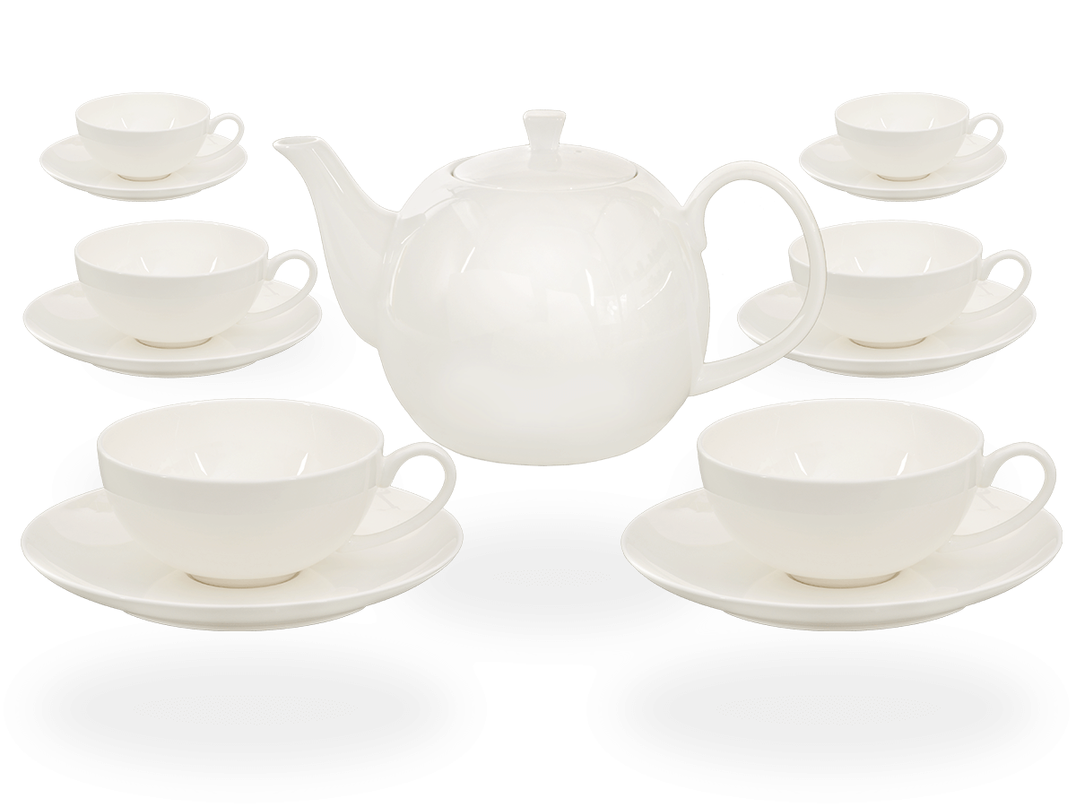 Buchensee Teeservice Porzellan 1,5l weiß, Fine Bone China | Porzellan | Teeservice | TEEGESCHIRR