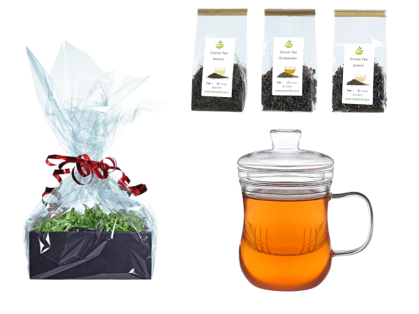Tee Geschenk Teetasse mit Sieb und Deckel modern