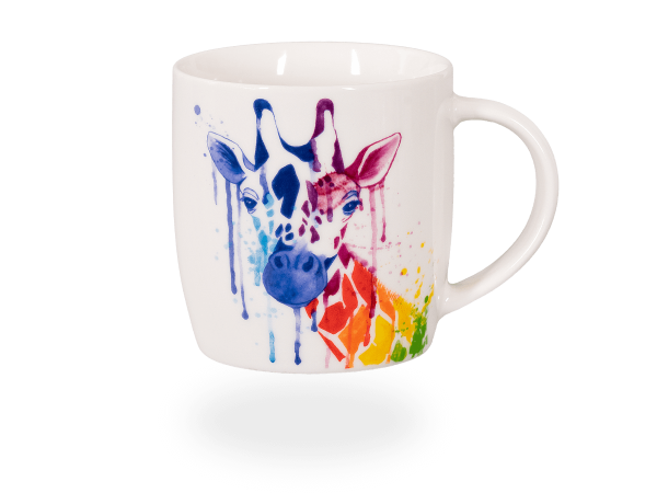 Teetasse Watercolour Giraffe, 350ml, Porzellan