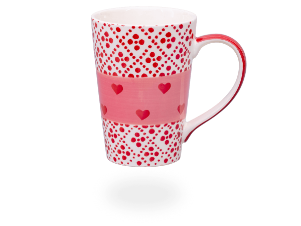 Teetasse / Kaffeetasse "Red Heart" 350ml, Keramik