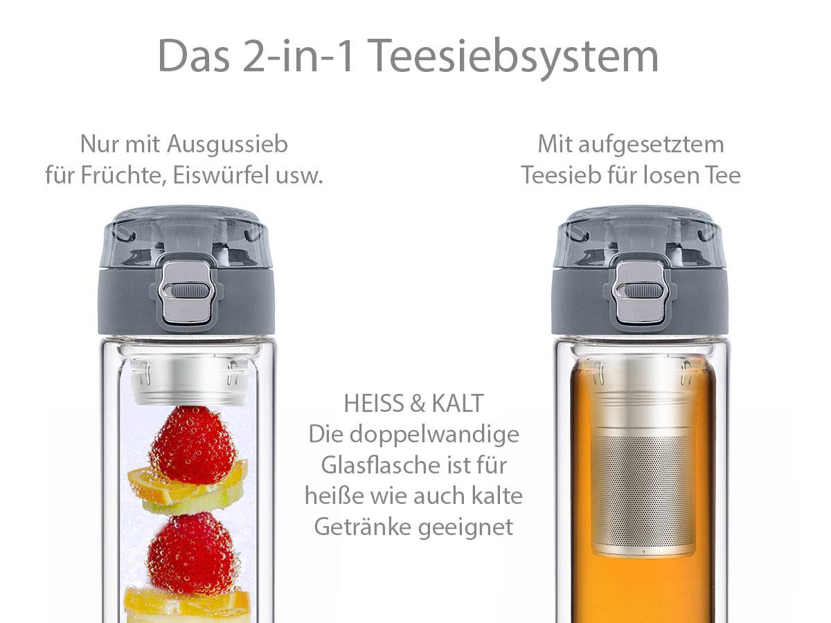Teeflaschen to go mit Sieb online kaufen