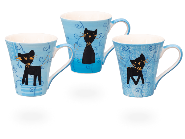 Teetassen Set Black Cat 300ml, Keramik