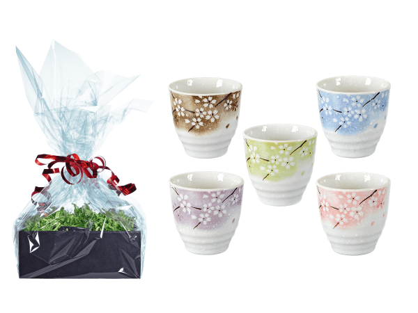 Tee Geschenk Japanische Teetassen, 5Stk Blumendesign