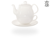 Tea for one, Daisy 600 ml, Crystal Bone China Porzellan, weiß