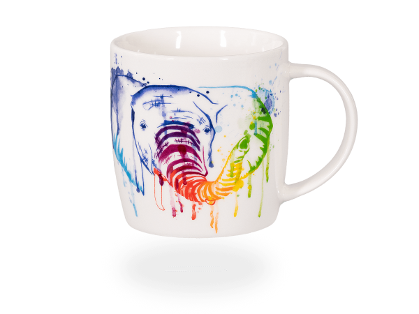 Teetasse Watercolour Elephant, 350ml, Porzellan