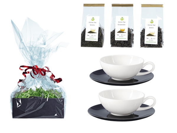 Tee Geschenk Teetassen Lena schwarz/weiß