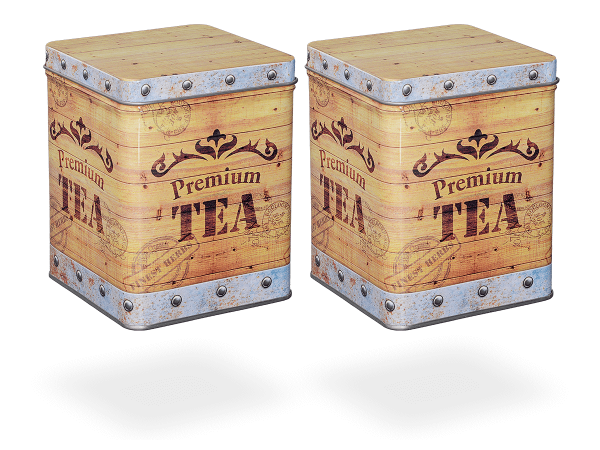 Teedose vintage "Tea Chest" eckig, 2 Stk