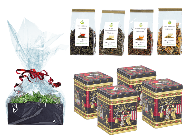 Tee Geschenkset Premium Tees in Teedosen "black japanese"