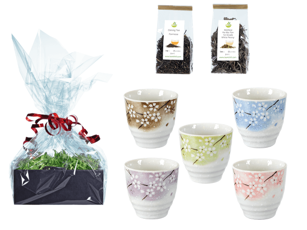 Tee Geschenk Japanische Teetassen, 5Stk Blumendesign
