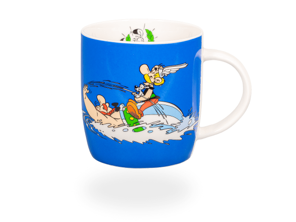Könitz Tasse "Asterix - Schwimmen-Nager" 350ml, Porzellan. Teetasse / Kaffeetasse Comic-Design
