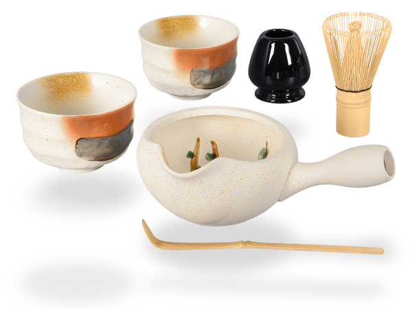 Matcha Set für zwei beige