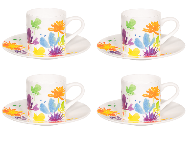 Könitz Espressotasse "Victoria Lowe - Full Bloom" 65ml. Kaffeetasse modern mit Untertasse.