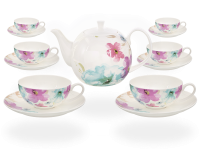 Buchensee Teeservice Porzellan Blumendeko, Fine Bone China
