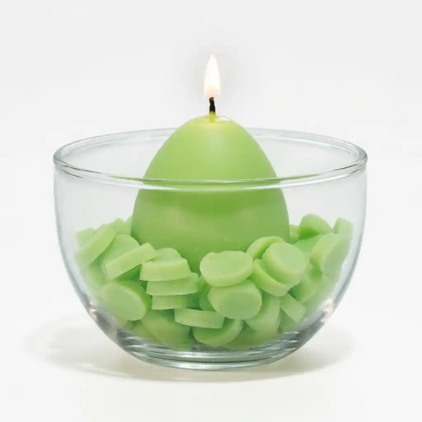 Wiener interaktive Osternest-Kerze in grün aus Raps & Olivenwachs