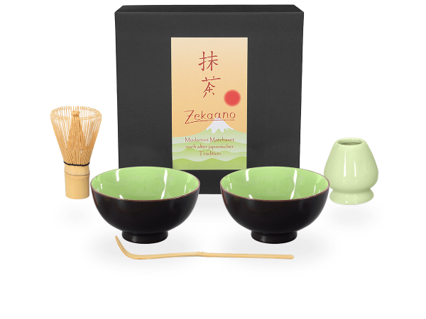 Matcha Set sommergrün, 2 Schalen